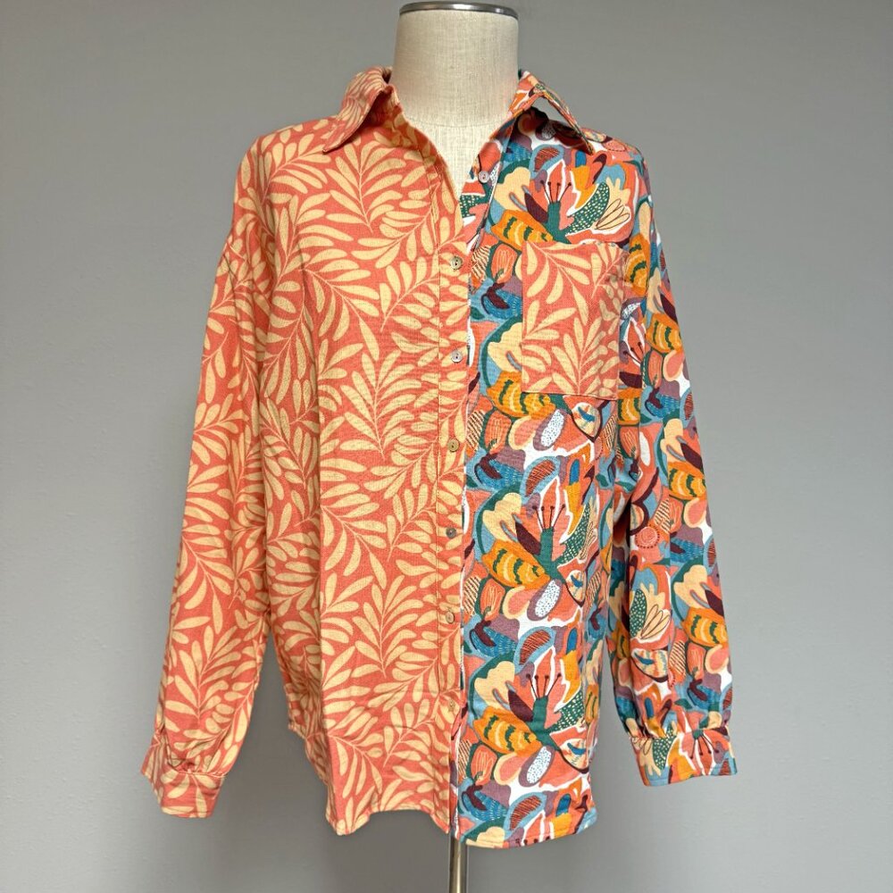 Aura Oversized Button Front Top - image 2